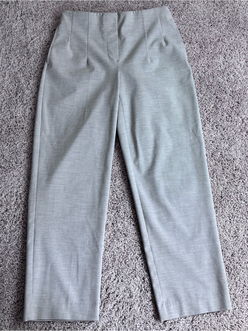 Rachel Zoe Pale Gray Straight-Leg Cropped Trousers